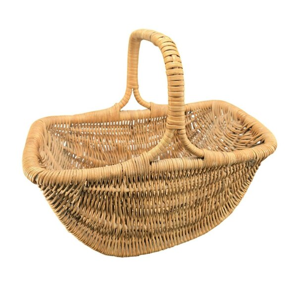 Handwoven Round Bottom Wicker Basket With Handle For Home Decor Storage CM2047 - Picture 2 of 10
